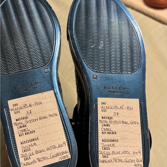 Buscemi Navy Python-Embossed Sneakers - Picture 3 of 9